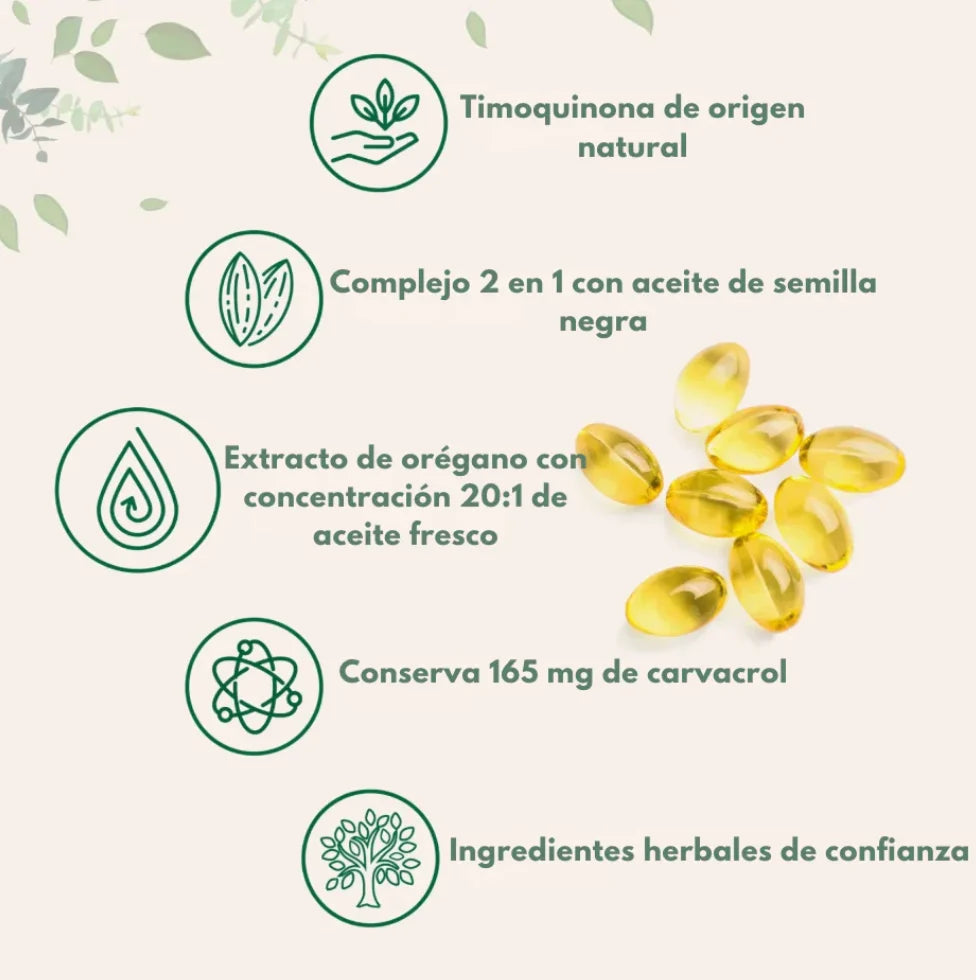 120 CÁPSULAS BLANDAS DE ACEITE DE ORÉGANO - OREGAN PRO - CONPRE 1 Y LEVE 2 🌱
