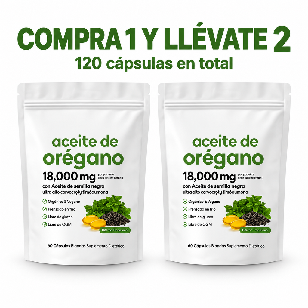 120 CÁPSULAS BLANDAS DE ACEITE DE ORÉGANO - OREGAN PRO - CONPRE 1 Y LEVE 2 🌱